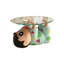 Table basse Modern Pop Art en résine, base de sculpture Shin-chan Crayon avec plateau en verre transparent
