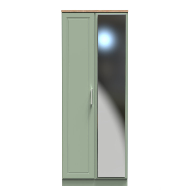 Aalysia Manufactured Wood Wardrobe, Reed Green/Bardolino Oak