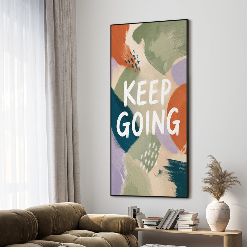 Très grand art mural imprimé sur toile - Motivation, conception continue de typographie abstraite pour le salon ou la chambre à coucher - «Assemblage requis du cadre (cadre non fini)»