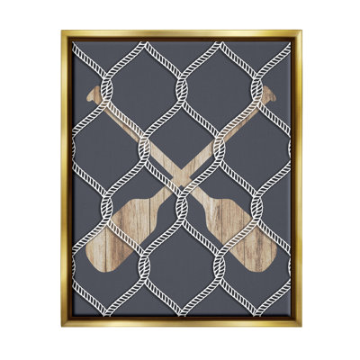 «Nautical Oars Coastal Rope Motif Floater», art mural par Lil 'Rue
