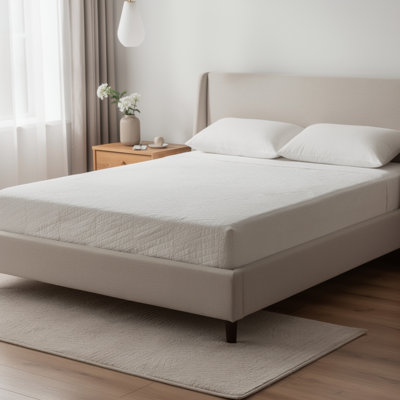 Matelas très grand californien Aysa, mousse à mémoire de forme, polyester blanc, 8 pouces