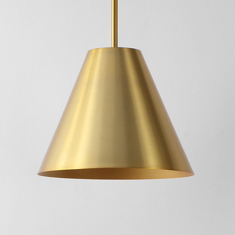 Luminaire suspendu conique à 1 lumière Naesha, Laiton doré
