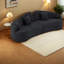 Canapé noir peu encombrant, mousse et ressorts, design rétro pour petits appartements