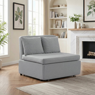 Convertible Linen Fabric Sleeper Sofa Chair with Pull‑Out Bed for Small Living Spaces