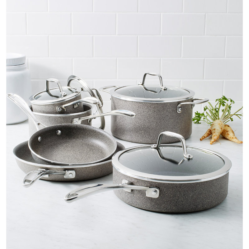 HENCKELS Capri Series 10 Piece Non-Stick Cookware Set Made with Granitium Non-Stick Coating
