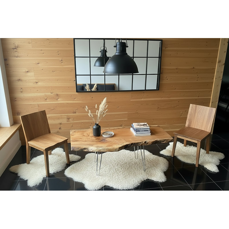Table basse personnalisable en bois franc d'érable, 28", 36", Sans pieds, dessus seulement