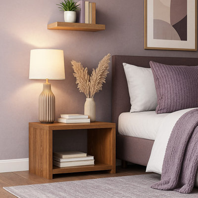 Bedside Cabinet Table For Bedroom - Elegant Stylish Classic Wooden Bedside Shelf Unit (B1)