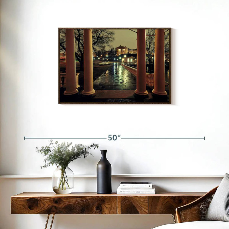 Philadelphia Art Museum, 31 po x 21 po, Cadre flottant en noyer