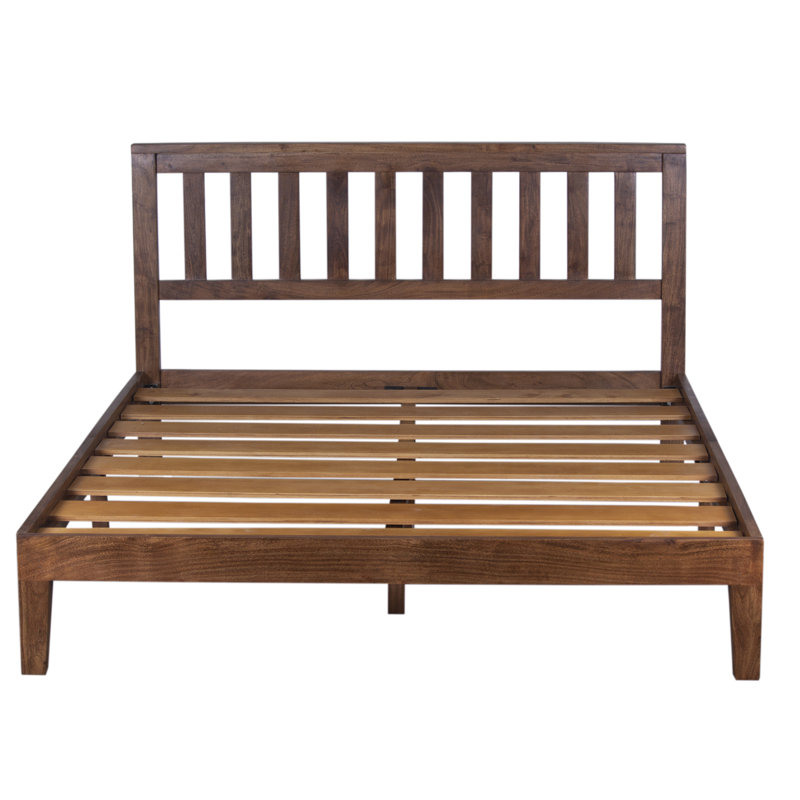 Grand lit en bois d'acacia Dusk, brun