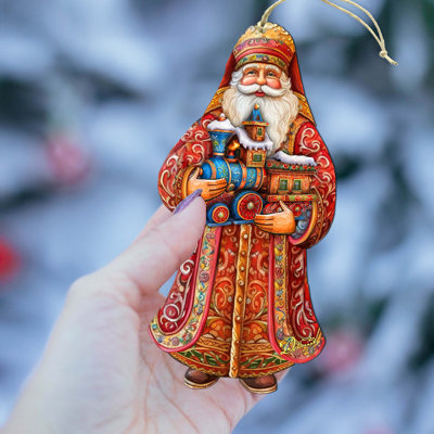 Santa's Miniature Holiday Express Wooden Ornaments By G. Debrekht