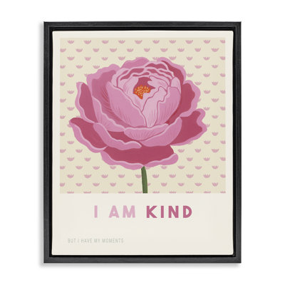 Cadre flottant Peony I Am Kind Affirmation, design par Courtney Haley