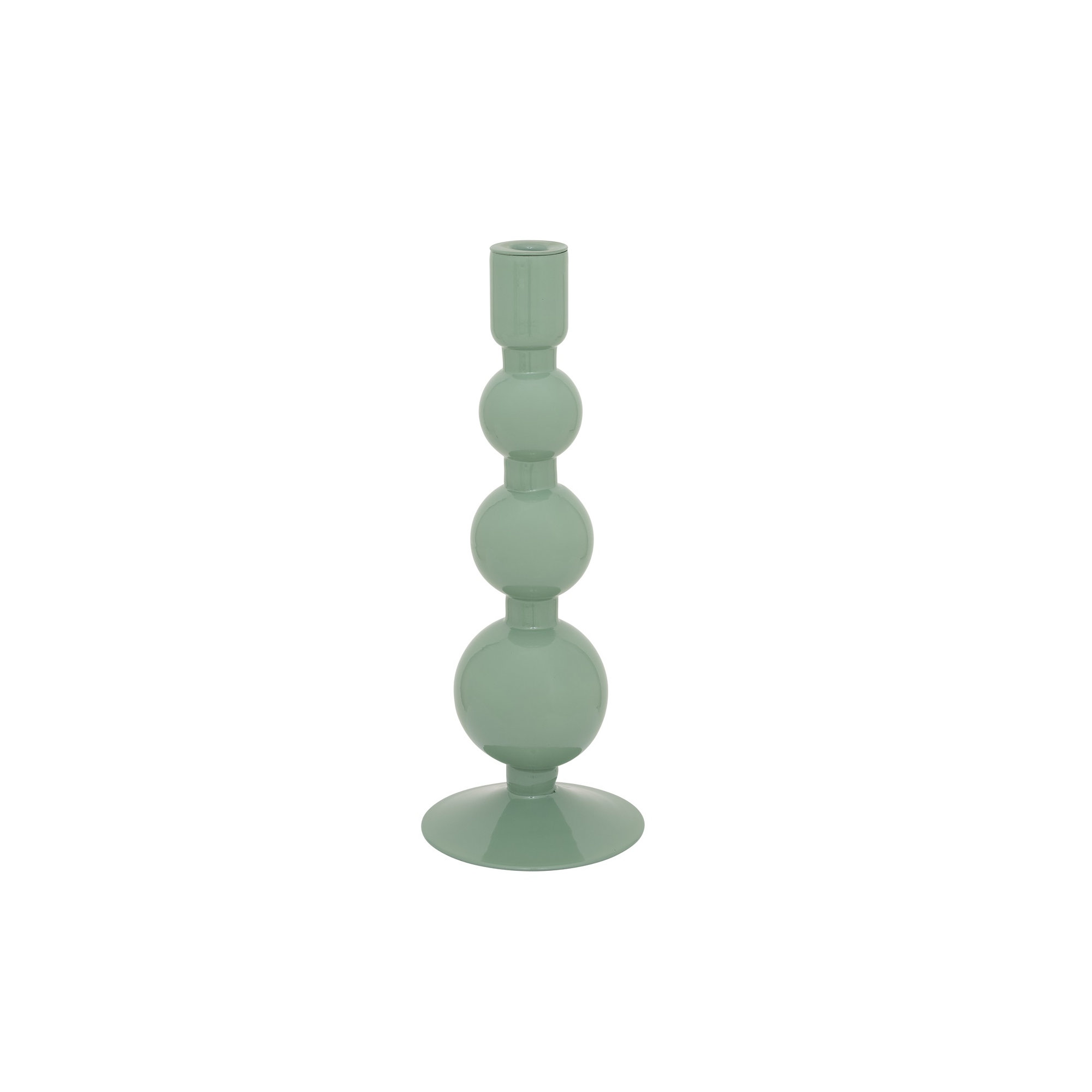 Geri Recycled Glass Candle Holder, 13.4" H x 5.51" W x 5.51" D, Teal
