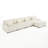 5 - Piece Upholstered White Faux Rabbit Fur Flannel Modular Sectional Sofa with Throw Pillows & Removable Ottomans-190078671