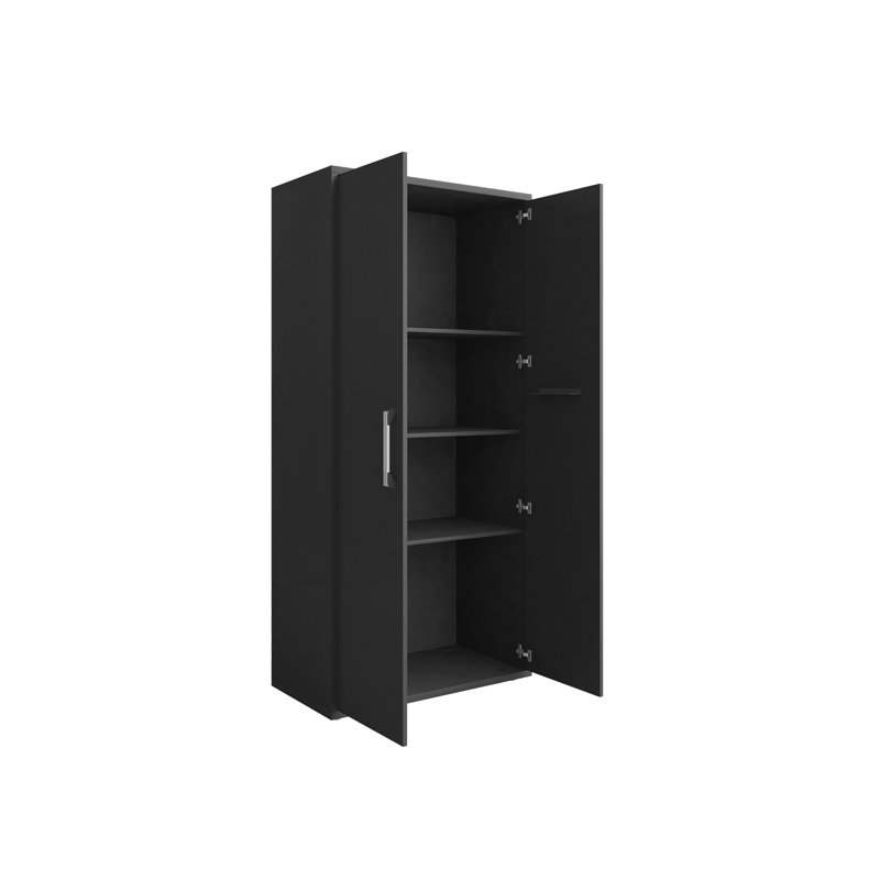 Aseem 3 Piece Single Storage Cabinet ( 73.43'' H x 106.29'' W x 17.72'' D), Black