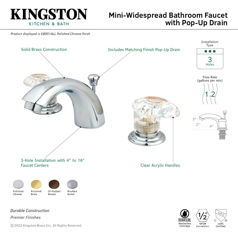 Robinet de salle de bain Kingston, Bronze huilé