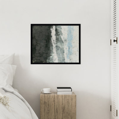«Black and Gray and Blue II» par Fresno Wood, reproduction d'art encadrée