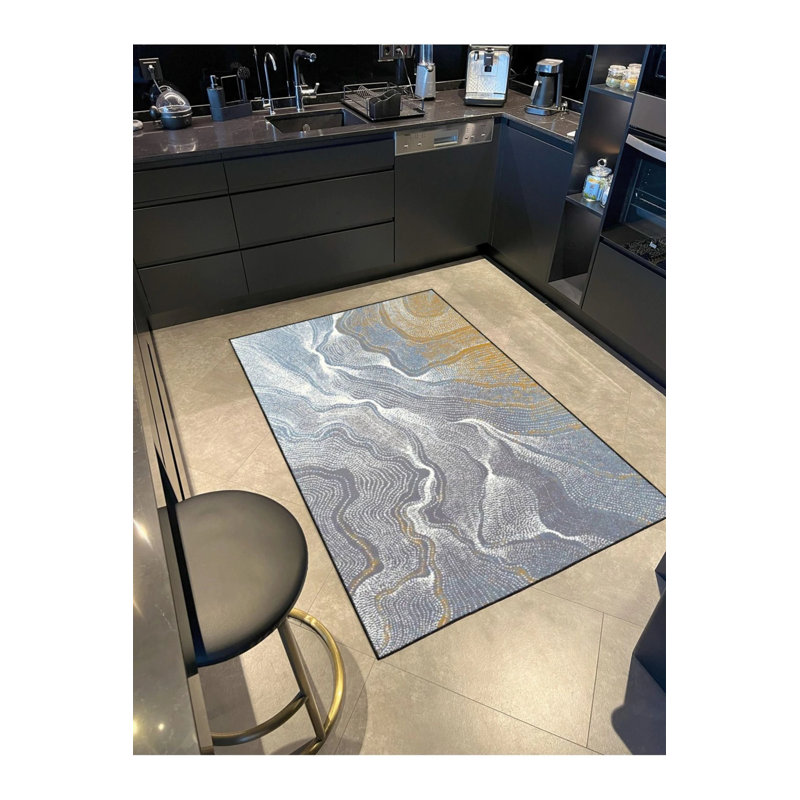 Tapis décoratif et tapis lavables colorés à vagues infinies, Rectangle 4 pi 8 po x 6 pi 7 po