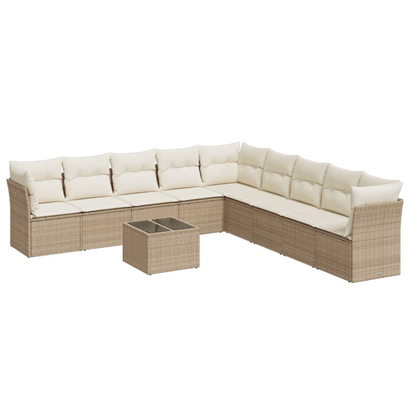 Vidaxl Garden Sofa Set, Cream White, Beige