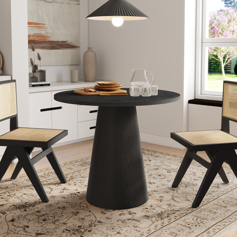 Gilta Round Dining Table, Black