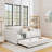 Daybed With Trundle Upholstered Bed With Vertical Stripes-144972061-144972067