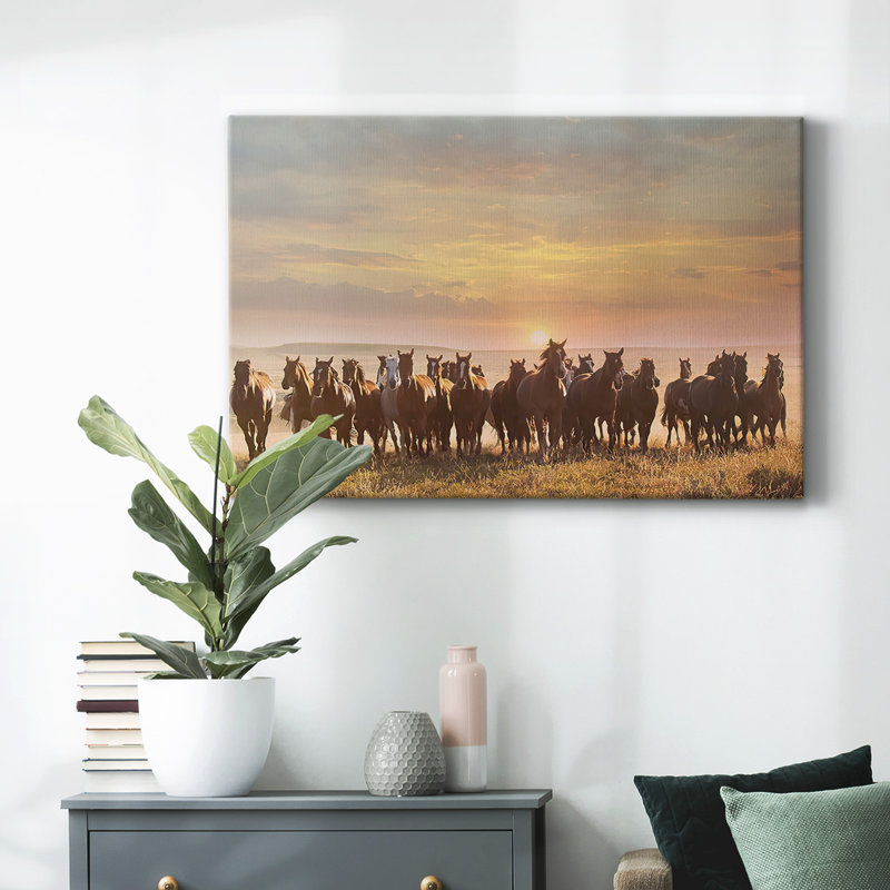 Toile tendue à motif de chevaux I-Gallery, H 32 po x l 48 po