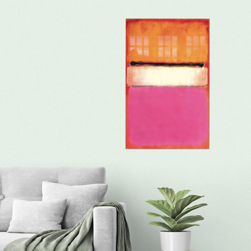 Cadeau de décoration personnalisé pour papa orange avec impression sur verre inspirée de Mark Rothko, H 28,3 po x l 18,1 po