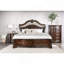 Table de chevet en marbre véritable avec 2 tiroirs, cerisier brun