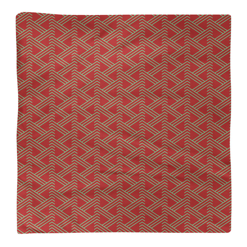 Serviette zag zigst hol, 10 po x 10 po, Rouge / vert clair, Coton