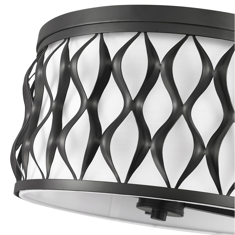 Fabric Flush Mount, Matte Black