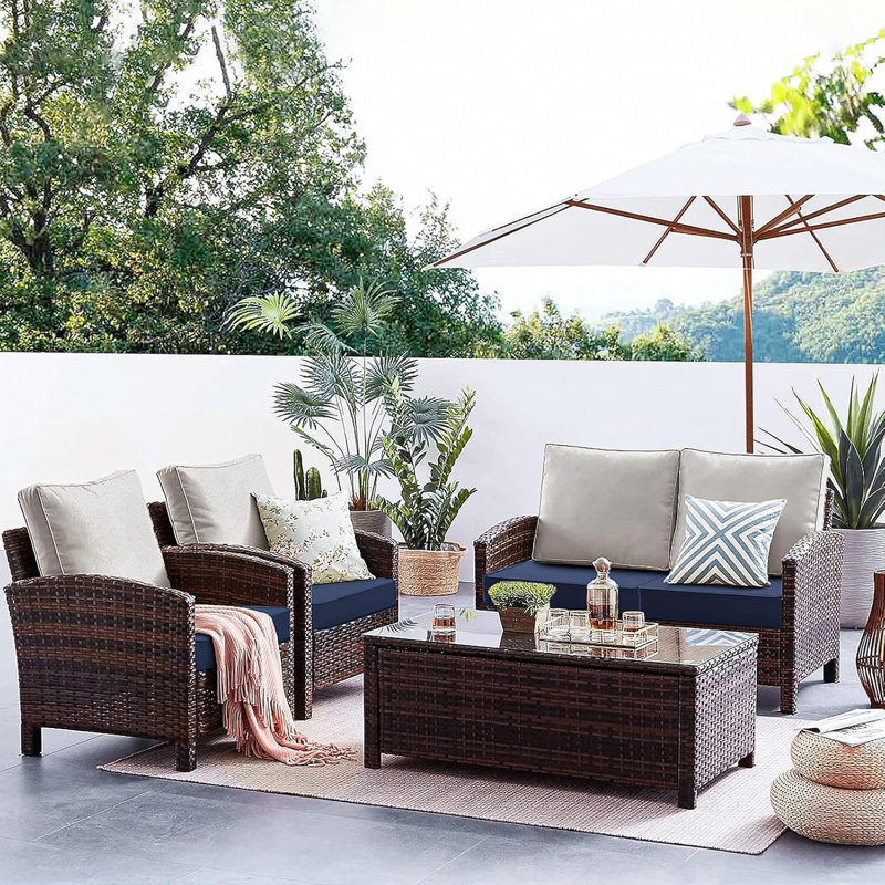 4-Pack 19x19x3 Inch Outdoor Water Resistant and Fade Resistant Polyester Fabric Seat Cushion Covers with Zipper Replacement Slipcovers for Patio Sofa Garden Chair and Indoor Couch