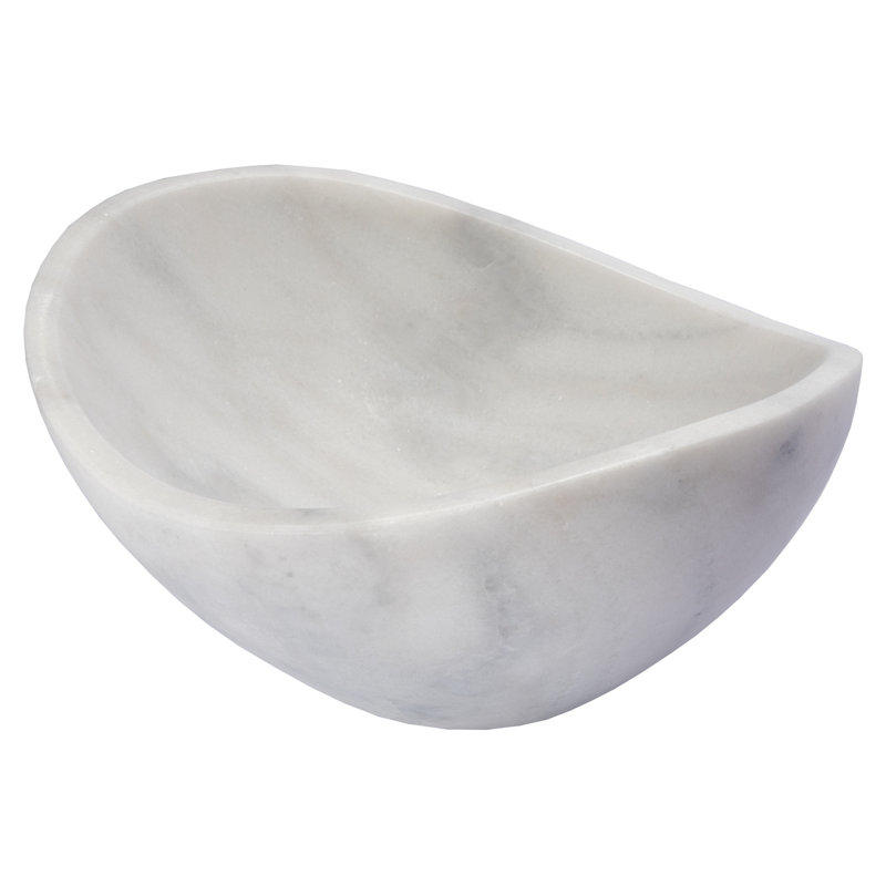 Eden Bath 12.75'' Stone Oval Bathroom Sink, Honed White