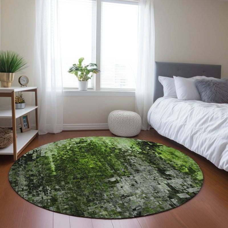 Jurnee Abstract Indoor / Outdoor Rug, Round 8'