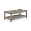 Ensemble de table basse rustique gris brun 3 pièces avec table basse rectangulaire en bois et deux tables de bout carrées assorties