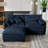 Spacious Chenille Sofas, Modular L-shaped Couch For Modern Living Rooms