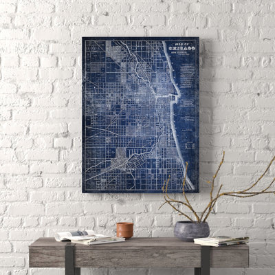 " Chicago Map Blue "