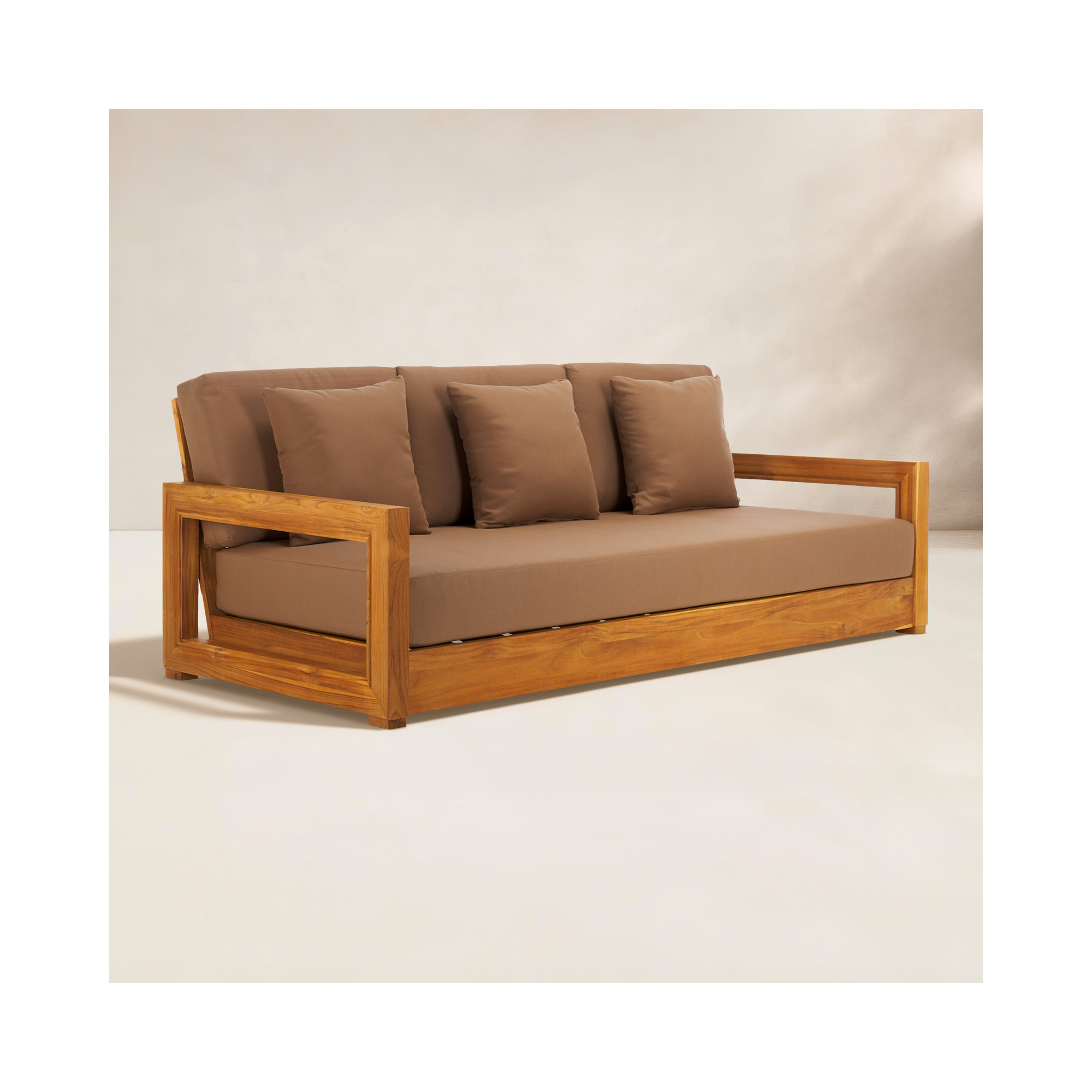 Melrose 76.55'' Teak Outdoor Sofa, Brown Melrose