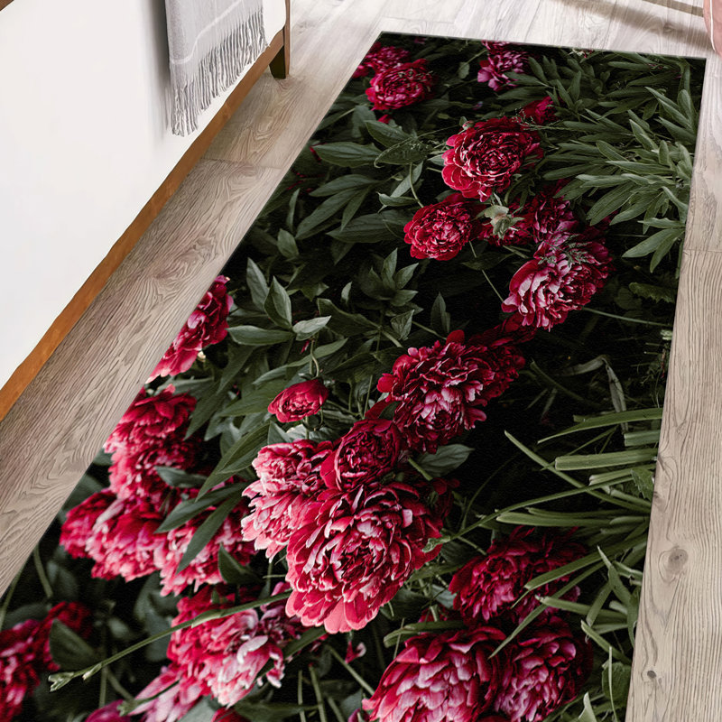 Vintage Floral Pattern With Pile Soft Printed Rug for Elegant Home Interior Design, Runner 2'8" x 9'2"