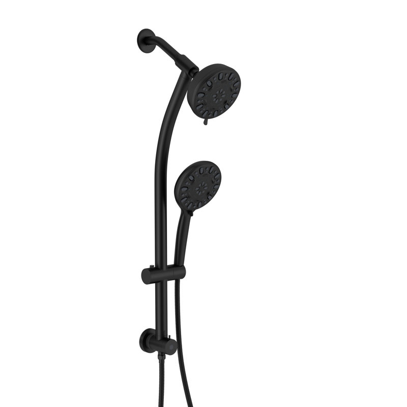 Pomme de douche double multifonction, Noir mat
