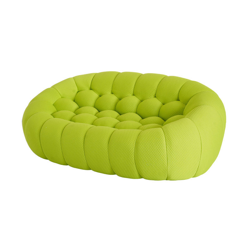 Canapé rembourré Cenie, sans assemblage requis, Vert pastel, H 30,71 po x l 78,74 po x P 42,52 po