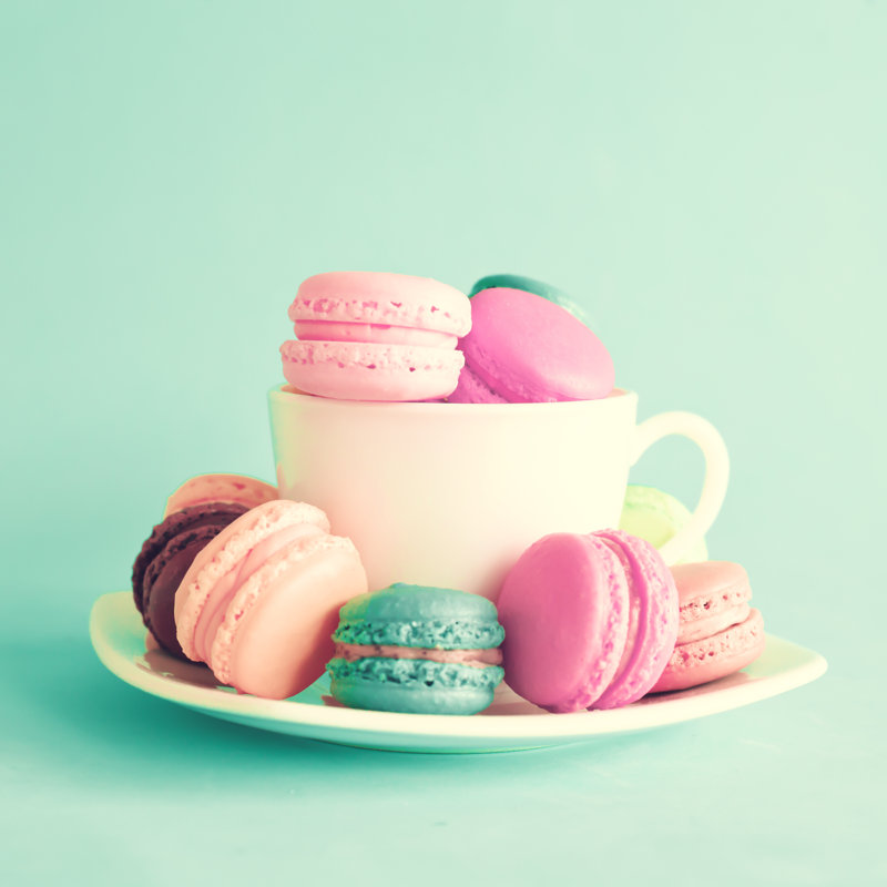 Macaroons In A Cup by Andreka - Wrapped Canvas Print, 30cm H x 30cm W