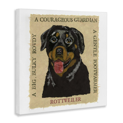 Fun Rottweiler Pet Phrases Canvas Wall Art by Nancy Overton