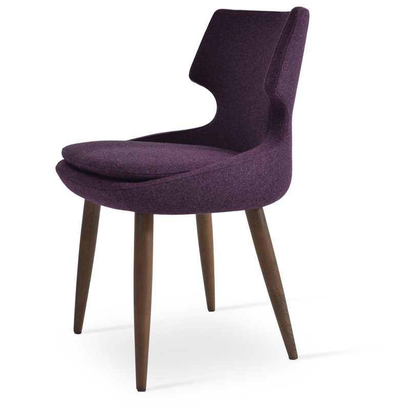 Patara Metal Solid Back Side Chair, Deep Maroon