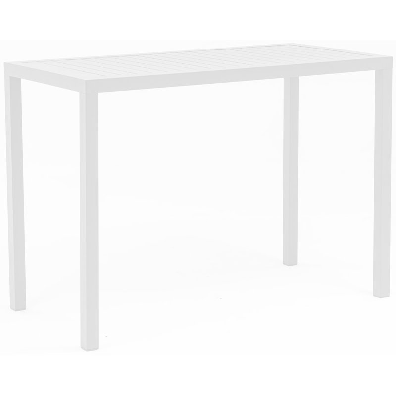 Rectangular Outdoor Bar Table , 55.5 " W 27.5 " D, White