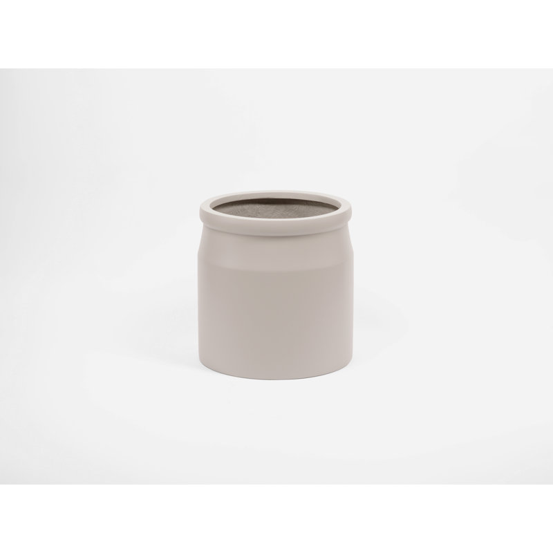 Pot de fleurs en fibre de pierre, H 10,25 po x l 10 po x P 10 po, Gris crème