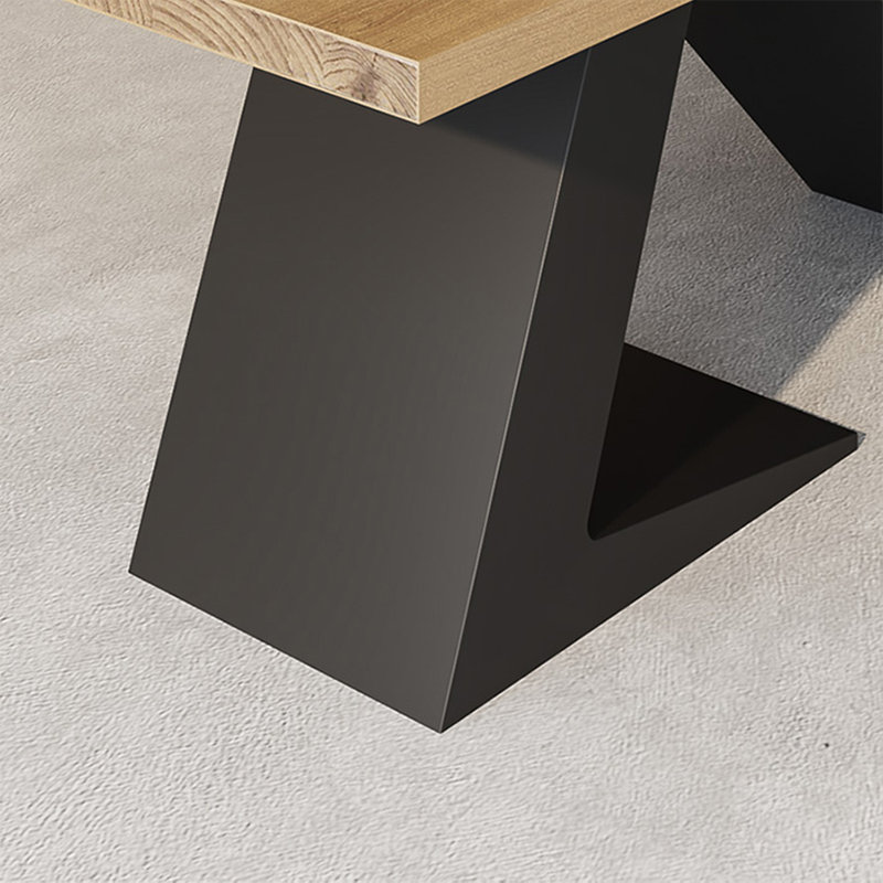 Bureaux rectangulaires en bois massif + fer, Brun, H 29,53 po x l 78,74 po x P 31,50 po