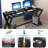 Jenafir 55.1'' Glass Top Computer Desk Home Office Gaming Writing Desk-450979422
