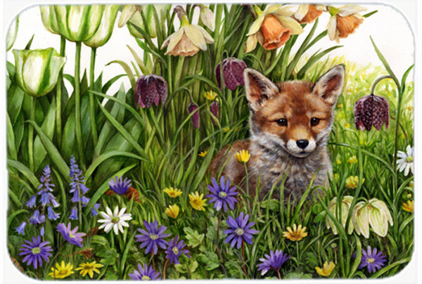 Caroline's Treasures April Fox Glass Cutting Board