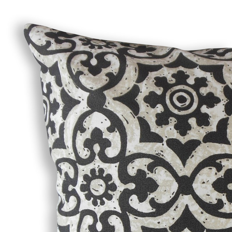 Coussin Parmida, 20 po x 20 po, Coussin décoratif, Noir / blanc