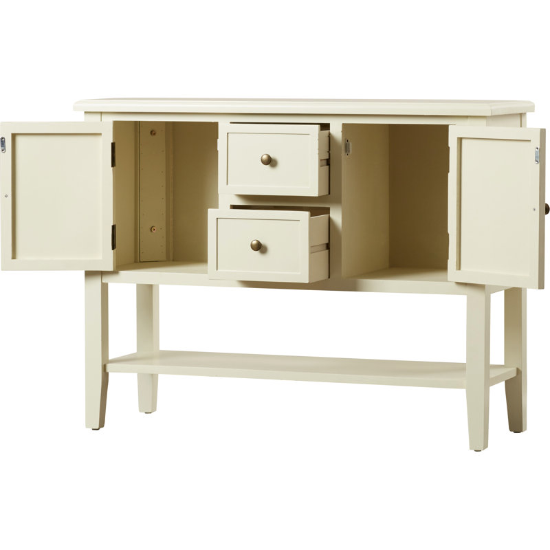Console en bois massif 42 po, Ivoire