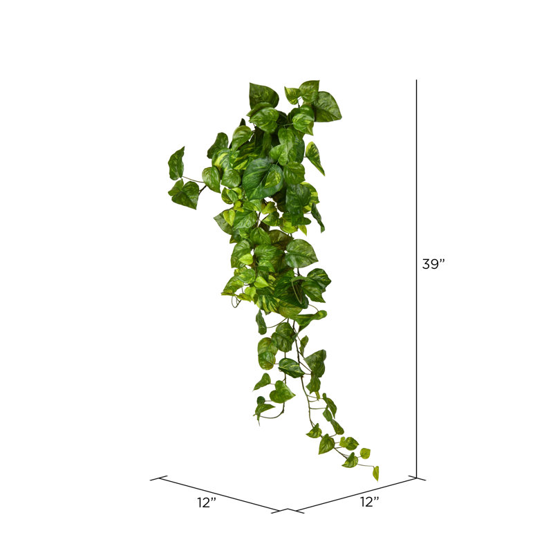 Artificial Pothos Hanging Bush, 39" H x 12" W x 12" D